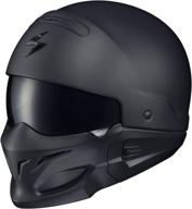 🏍️ scorpionexo cov-0105 matte black half-size-style helmet: unisex-adult large helmet offering optimum safety and style logo