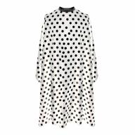 smarthair professional salon cape - 54"x62", white and black dots, c422001c logo