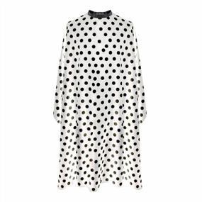 img 4 attached to SMARTHAIR Professional Salon Cape - 54"X62", White And Black Dots, C422001C