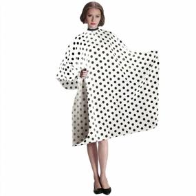 img 2 attached to SMARTHAIR Professional Salon Cape - 54"X62", White And Black Dots, C422001C