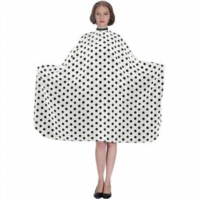 img 3 attached to SMARTHAIR Professional Salon Cape - 54"X62", White And Black Dots, C422001C