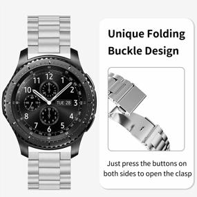 img 3 attached to Samsung Galaxy Watch 5 Pro 45Mm/5 & 4 40Mm/44Mm Classic 42Mm/46Mm 3 20Mm Vetoo Metal Stainless Steel Bands For Men Women Sliver