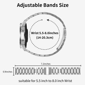 img 1 attached to Samsung Galaxy Watch 5 Pro 45Mm/5 & 4 40Mm/44Mm Classic 42Mm/46Mm 3 20Mm Vetoo Metal Stainless Steel Bands For Men Women Sliver
