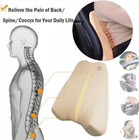 img 1 attached to QBUC Car Back Support, Car Lumbar Pillow For Back/Spine/Coccyx Pain Relief, Memory Foam Lumbar Support Pillow - Comfort Back Cushion For Car Seat, Office Chairs, Travel