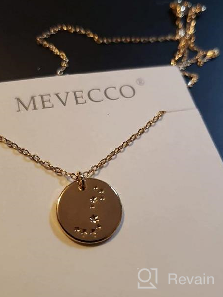 img 1 attached to Mevecco 18K Gold Plated Zodiac Coin Necklace with Horoscope Sign Engraving - Personalized Constellation Pendant on Dainty Chain review by Leslie Mayo