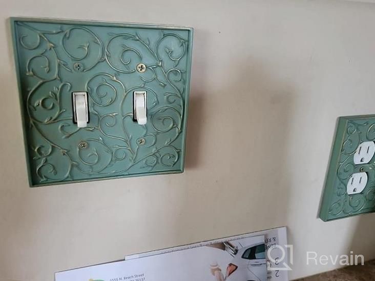 img 1 attached to Add An Elegant Touch To Your Home With Meriville French Scroll Electrical Outlet Wall Plate Cover In Pompeii Gold review by Brandon Miller