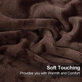 img 1 attached to Уютное одеяло размера «queen-size» из микроплюша для кровати и дивана, тепло из термофлиса, легкое и мягкое, 90x90 дюймов, шоколадно-коричневого оттенка - от EASELAND