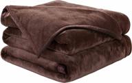 cozy microplush queen size blanket for bed and couch, thermal fleece warmth, lightweight and soft, 90x90 inches, in chocolate brown shade - by easeland logo