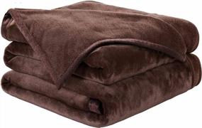 img 4 attached to Cozy Microplush Queen Size Blanket For Bed And Couch, Thermal Fleece Warmth, Lightweight And Soft, 90X90 Inches, In Chocolate Brown Shade - By EASELAND