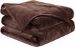 cozy microplush queen size blanket for bed and couch, thermal fleece warmth, lightweight and soft, 90x90 inches, in chocolate brown shade - by easeland logo