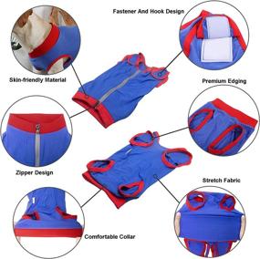 img 2 attached to 🐾 Dog Recovery Suit with Zipper: Professional Dog Onesie for Surgery, Neuter Cone E-collar Alternative, Wound Cover - Male & Female Abdominal Wounds Anti-Licking Solution