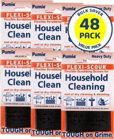 img 4 attached to Flexible Scrubbing Screens For Household Cleaning - Pack Of 48 Pumie Flexi-Scours - 5.5" X 4" Abrasive Grit Cleaning Screens For Rust, Scale, And Carbon Removal On Grills And More - Bulk Saver Pack