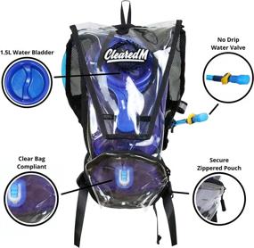 img 3 attached to 🎒 ClearedM Clear Hydration Pack - Stay Hydrated with this Clear Backpack and 1.5L Water Bladder, Ideal for Festivals and Raves