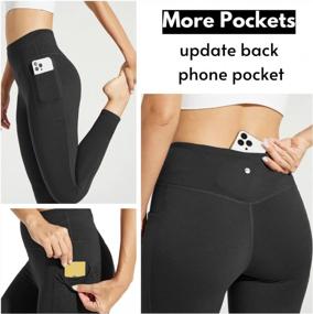 img 2 attached to Petite High Waisted Fleece-Lined Leggings With Pockets - Thermal Winter Pants For Women'S Yoga And Running