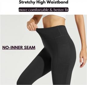 img 1 attached to Petite High Waisted Fleece-Lined Leggings With Pockets - Thermal Winter Pants For Women'S Yoga And Running