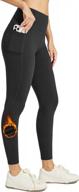 petite high waisted fleece-lined leggings with pockets - thermal winter pants for women's yoga and running logo