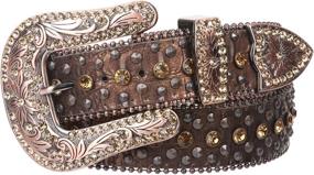 img 4 attached to Western Cowgirl Alligator Rhinestone Studded Women's Accessories - Belts