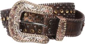 img 3 attached to Western Cowgirl Alligator Rhinestone Studded Women's Accessories - Belts