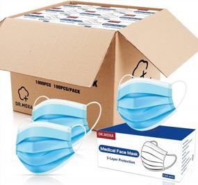 img 4 attached to USA-Made DR.MOXA 1000 Pack 3 Ply Disposable Medical Face Masks For Protection - 10 Boxes (100Pcs/Box)