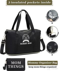 img 3 attached to Terzini Bear Mommy Bag – Diaper Tote for Hospital & Travel with Insulated Bottle Pockets