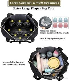img 2 attached to Terzini Bear Mommy Bag – Diaper Tote for Hospital & Travel with Insulated Bottle Pockets