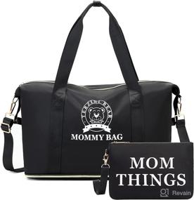 img 4 attached to Terzini Bear Mommy Bag – Diaper Tote for Hospital & Travel with Insulated Bottle Pockets