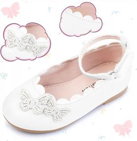 img 2 attached to Очаровательные туфли Мэри Джейн для малышей с деталями в виде бабочек для свадеб и особых случаев