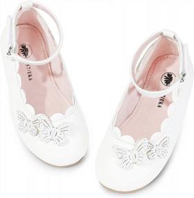 img 4 attached to Очаровательные туфли Мэри Джейн для малышей с деталями в виде бабочек для свадеб и особых случаев