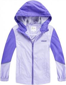 img 4 attached to Hiheart Girls Boys Hooded Lightweight Jackets Water Resistant Windbreaker