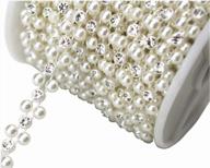 8mm ivory pearl and rhinestone chain trimming for sewing and cake decoration (lz118) logo