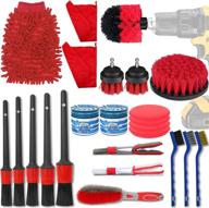 🚗 goh dodd 24-piece car detailing brush set kit for interior, exterior, wheels, leather, dashboard, air vents, and emblems - ideal for wash cleaning and ultimate detailing logo