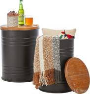 glitzhome rustic storage metal ottoman furniture : accent furniture logo