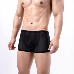 img 2 attached to Men'S Underwear Sexy Mesh Breathable Boxer Briefs Low Rise Cool Boxers Pack Set