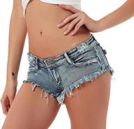 show off your curves with soojun's cut-off low waist denim shorts for women logo