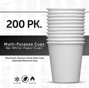 img 2 attached to 🥤 200 Pack 3 Oz Disposable Paper Cups - Ideal for Espresso, Bathroom, Mouthwash & Small Uses