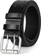 double prong leather heavy grommet men's accessories : belts logo