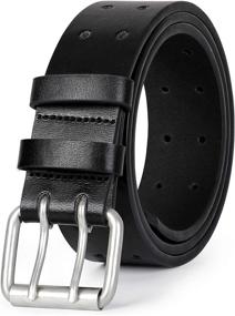 img 4 attached to Double Prong Leather Heavy Grommet Men's Accessories : Belts