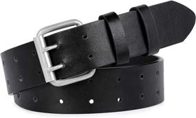 img 3 attached to Double Prong Leather Heavy Grommet Men's Accessories : Belts