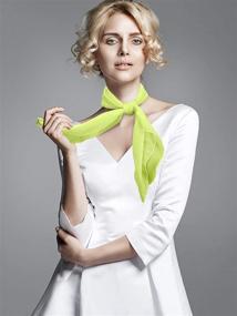 img 3 attached to Satinior Chiffon Square Handkerchief Ribbon Women's Accessories at Scarves & Wraps