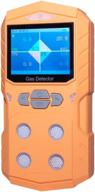 4 детектор газоанализатора с сигнализацией - портативный профессиональный многофункциональный газовый счетчик для o2, h2s, ex и co, с цветным дисплеем и батареей 2500 мач, оранжевого цвета логотип