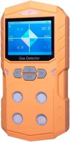 img 4 attached to 4 Gas Monitor Detector With Alarm - Handheld Professional Multi Gas Meter For O2, H2S, EX, And Co, Featuring Color Display And 2500MAh Battery, In Orange