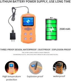 img 2 attached to 4 Gas Monitor Detector With Alarm - Handheld Professional Multi Gas Meter For O2, H2S, EX, And Co, Featuring Color Display And 2500MAh Battery, In Orange
