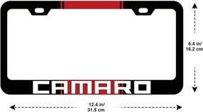 img 3 attached to 2 Pack For Camaro SS RS Racing Stripe Black Metal License Plate Frame
