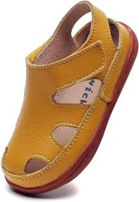 img 4 attached to DADAWEN Summer Leather Fisherman Toddler Boys' Shoes : Outdoor