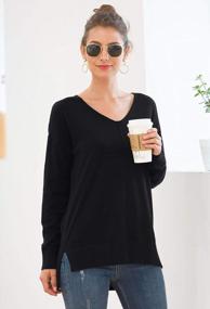 img 2 attached to 👚 Jouica Women's Lightweight V Neck Batwing Sleeve Knit Top Loose Pullover Sweater: Casual Fashion for a Cozy Look