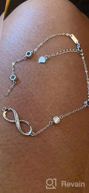 img 1 attached to 🎁 Sterling Silver Infinity Ankle Bracelets for Women - Nieboa S925, Classic Design Jewelry Anklet, Perfect Gift for Mother, Wife, Girlfriend review by Lauren Parker