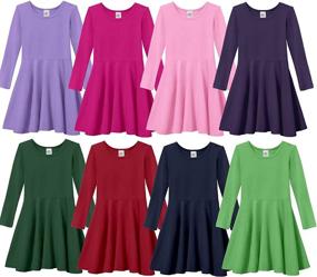 img 3 attached to 👗 Cute and Comfy City Threads Cotton Sleeve Twirly Dresses for Girls - Stylish and Playful Attire