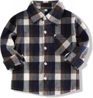 festive plaid flannel shirt for toddler boys and girls - long sleeve t-shirt top kid clothes logo