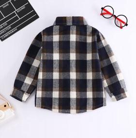 img 2 attached to Festive Plaid Flannel Shirt For Toddler Boys And Girls - Long Sleeve T-Shirt Top Kid Clothes