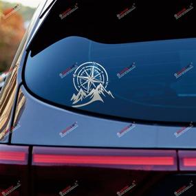 img 3 attached to 🏔️ 6 inch Silver 4X4 Off-Road Decal Sticker – Mountain Compass Car Vinyl – Compatible with Jeep, Ford, Chevy, and More